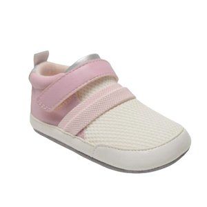 NWT Ro + Me by Robeez Baby Infant Baby Shoes White Pink Silver  6-12 month